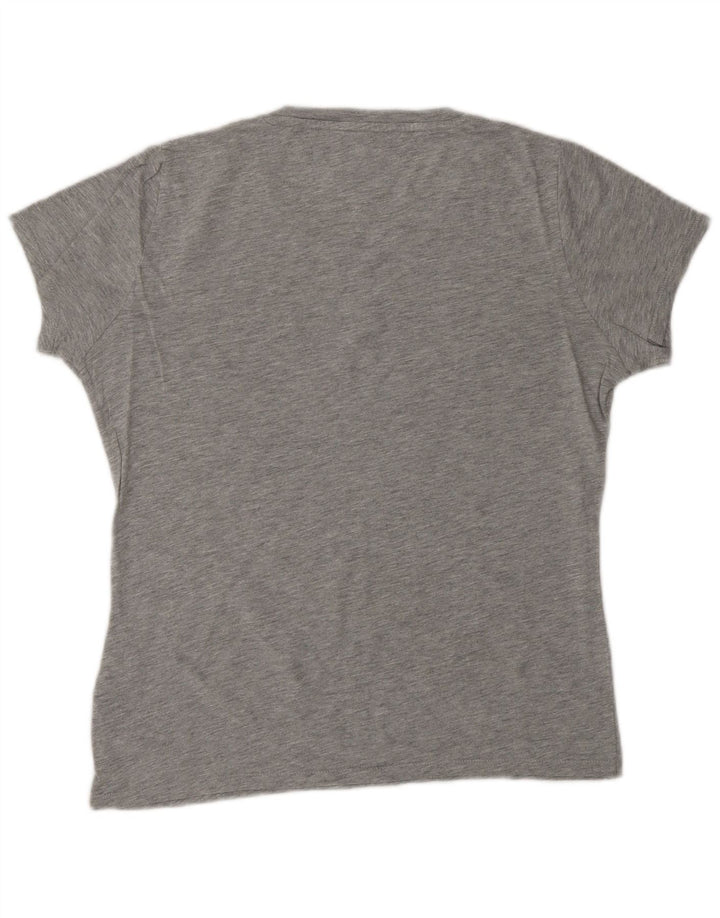 TOMMY HILFIGER T-shirt graphique surdimensionné pour femme UK 10 Small Gris