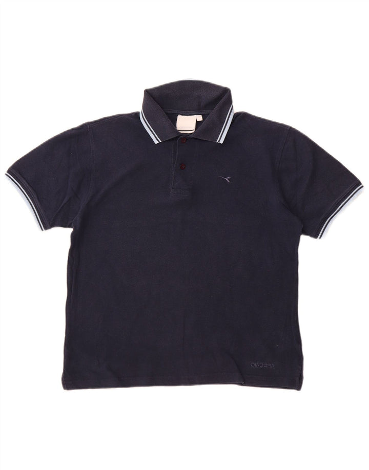 Diadora Polo Homme Petit Bleu Marine Coton