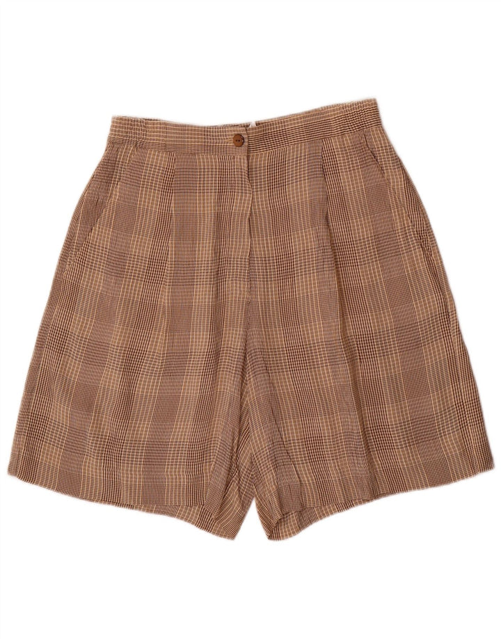 VINTAGE Femme 4 Boutons 2 Pièces Ensemble UK 10 Petit W28 Marron Check Acétate