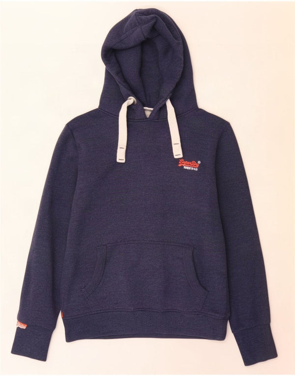 Superdry Pull à capuche pour femme UK 10 Small Bleu marine Coton