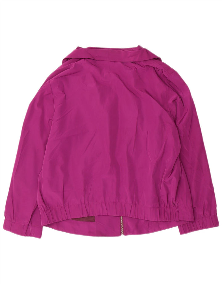 Calvin Klein Veste bomber à manches 3/4 pour femme UK 16 Large Violet Polyester