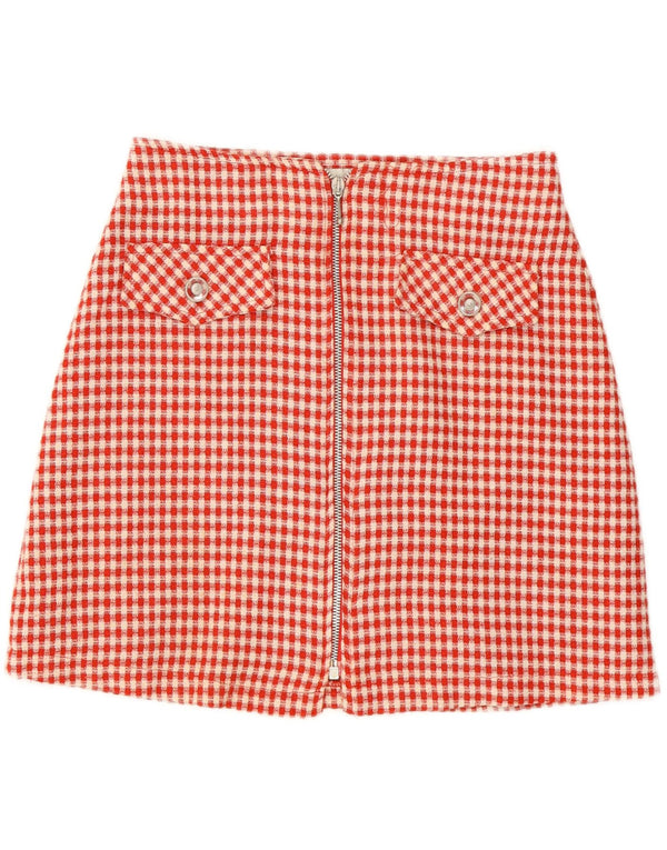 Galleria Femme Mini Jupe IT 46 Large W28 Rouge Vichy Polyester