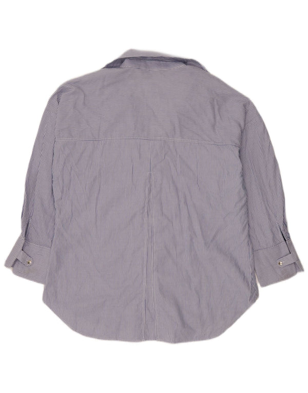 Zara Chemise surdimensionnée pour femme UK 16 Grandes rayures bleues