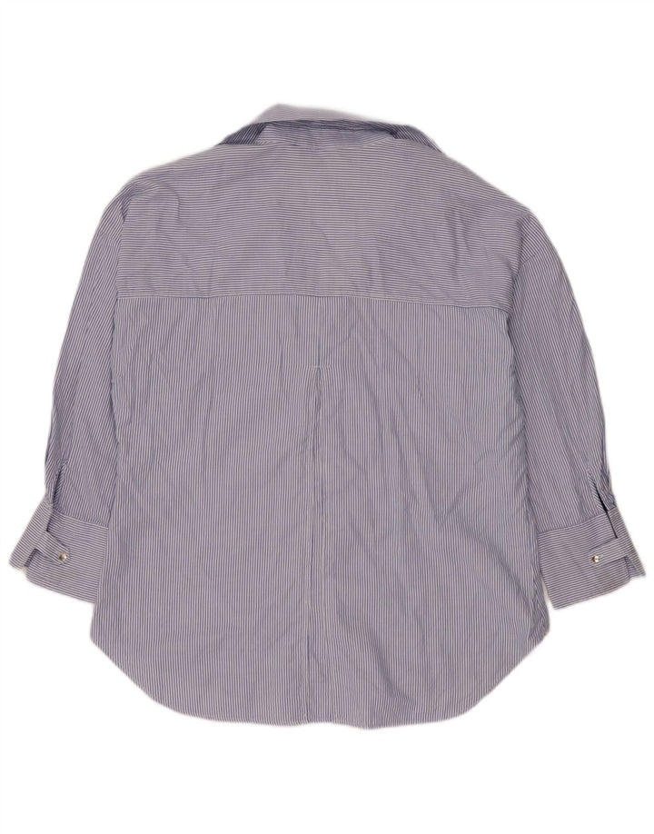 Zara Chemise surdimensionnée pour femme UK 16 Grandes rayures bleues