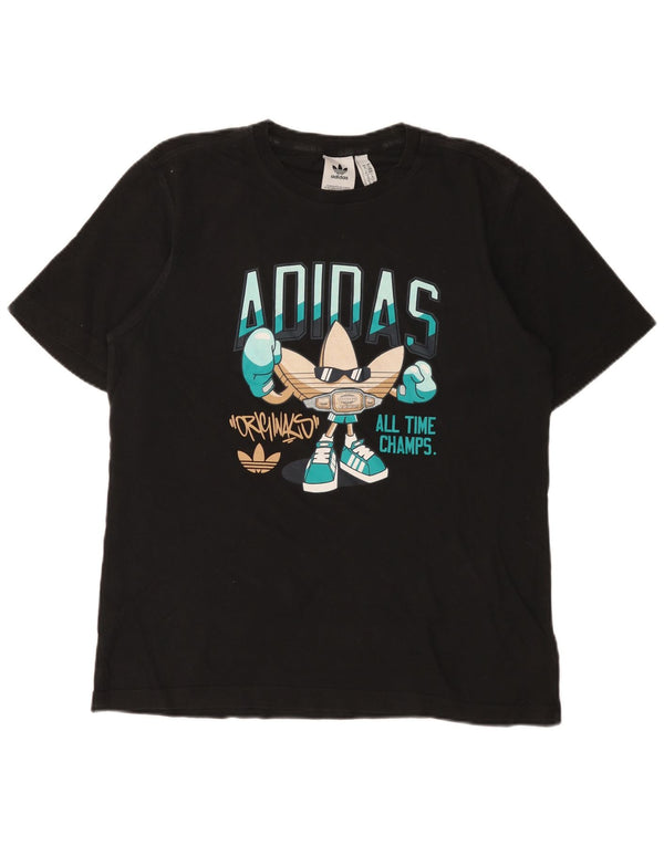 Adidas T-shirt graphique pour homme en coton noir moyen