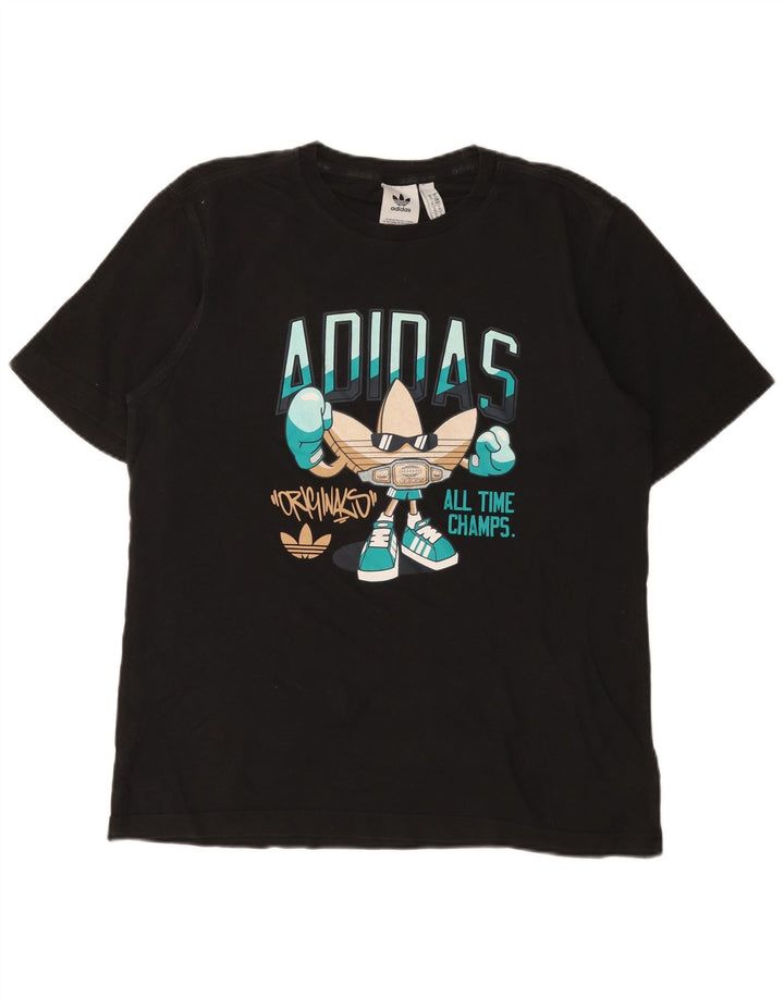 Adidas T-shirt graphique pour homme en coton noir moyen