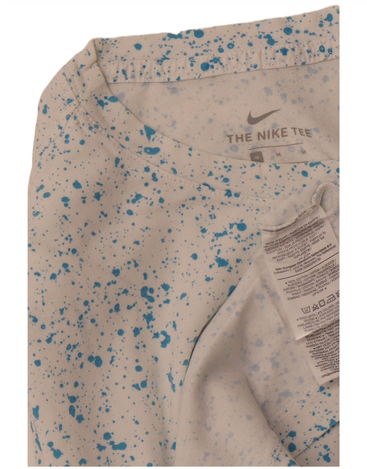 NIKE T-shirt graphique pour homme en coton moucheté blanc moyen