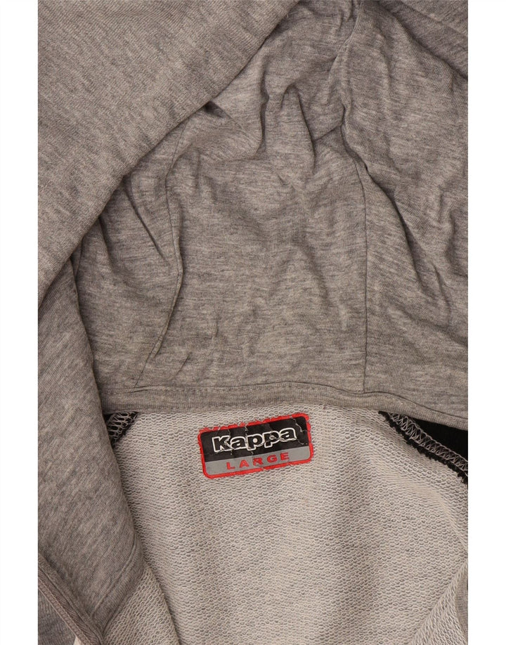 KAPPA Pull à capuche zippé pour homme, grand color block, gris