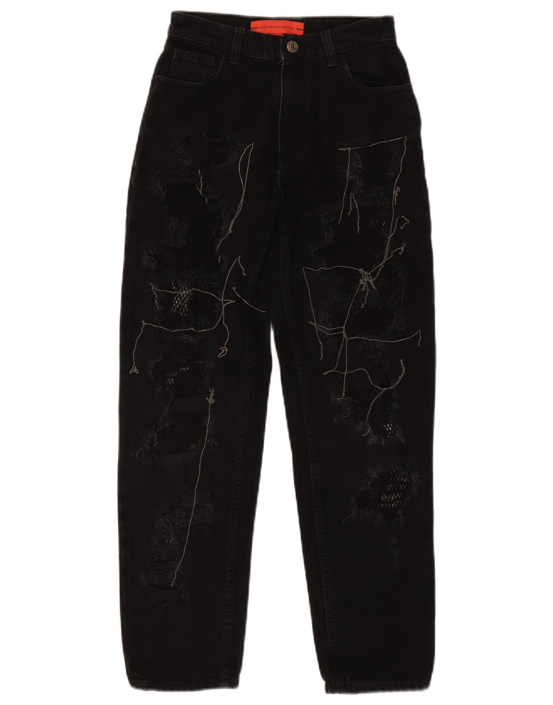 TOMMY HILFIGER Jean fuselé effet vieilli pour femme US 2 XS W25 L26 Noir