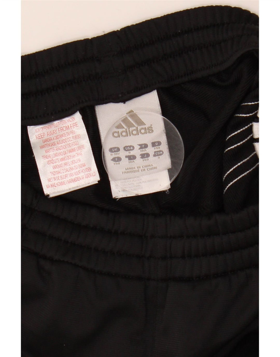 ADIDAS Boys Sport Shorts 9-10 Years Black Colourblock Polyester