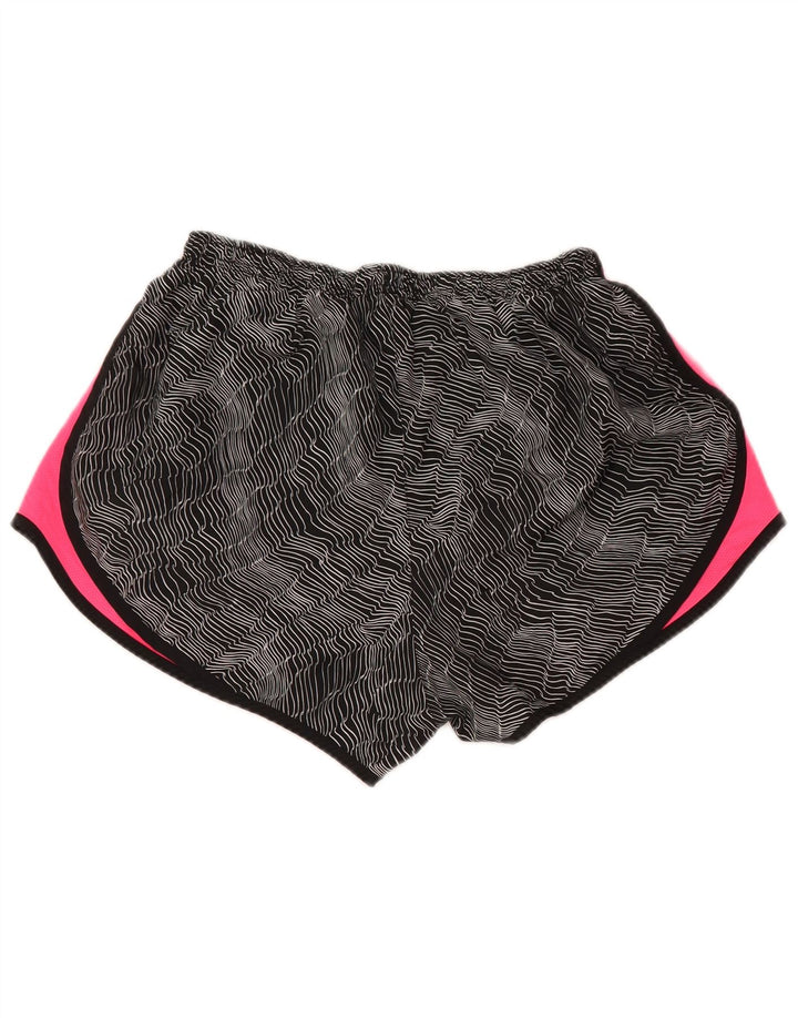 NIKE Short de sport Dri Fit pour femme UK 16 Large Noir Colorblock Polyester