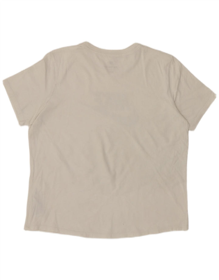 NIKE T-shirt graphique pour femme UK 16 Grand coton blanc