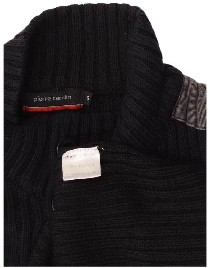 Pierre Cardin Pull à col boutonné pour homme Petit Bleu marine Colourblock