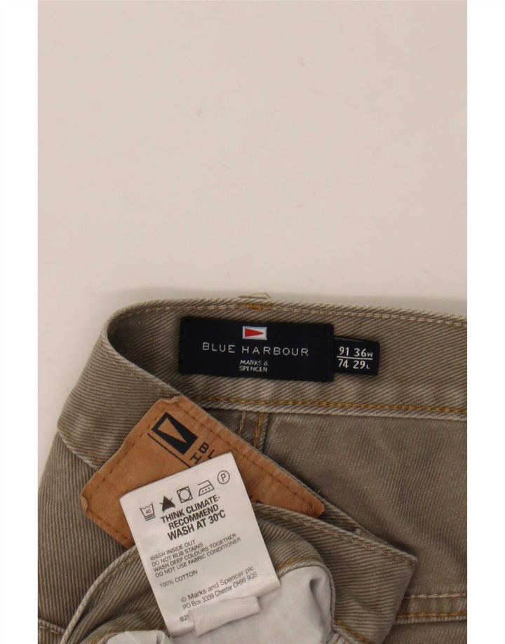 Marks & Spencer Jean droit Blue Harbor homme W36 L29 coton gris
