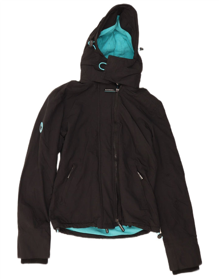 SUPERDRY Veste coupe-vent surdimensionnée Windcheater pour femme UK 10 Small Noir