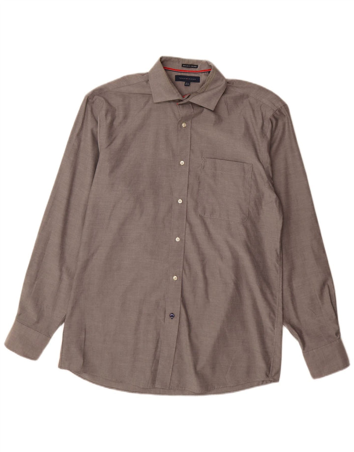 Tommy Hilfiger Chemise coupe régulière pour homme Taille 15 1/2 Coton gris moyen