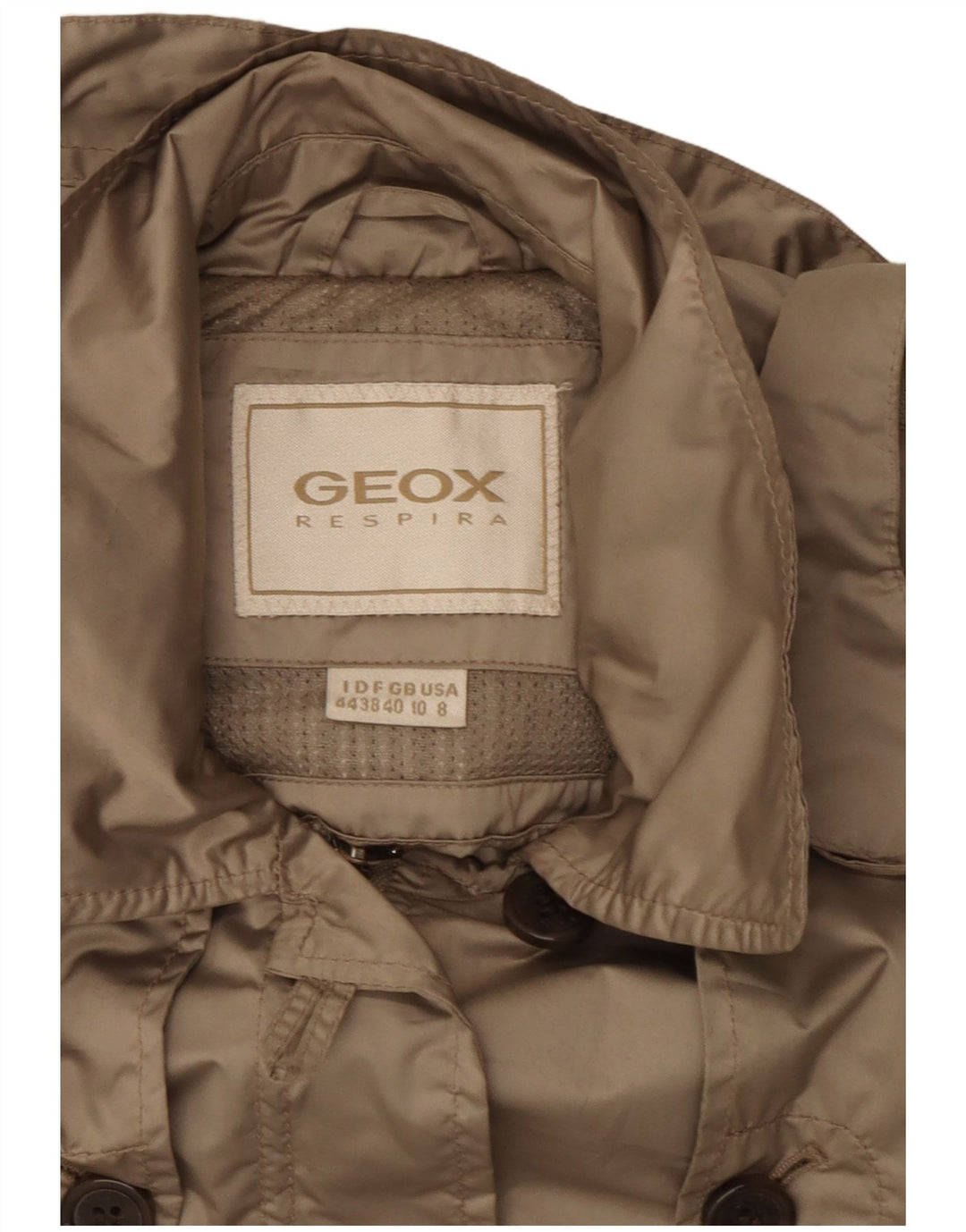 Geox Respira Veste Parka à capuche pour femme UK 10 Small Beige Polyester