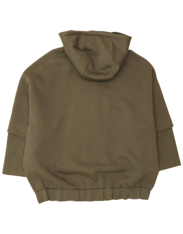 Cos Pull à capuche zippé surdimensionné pour femme UK 44 Viscose kaki moyen