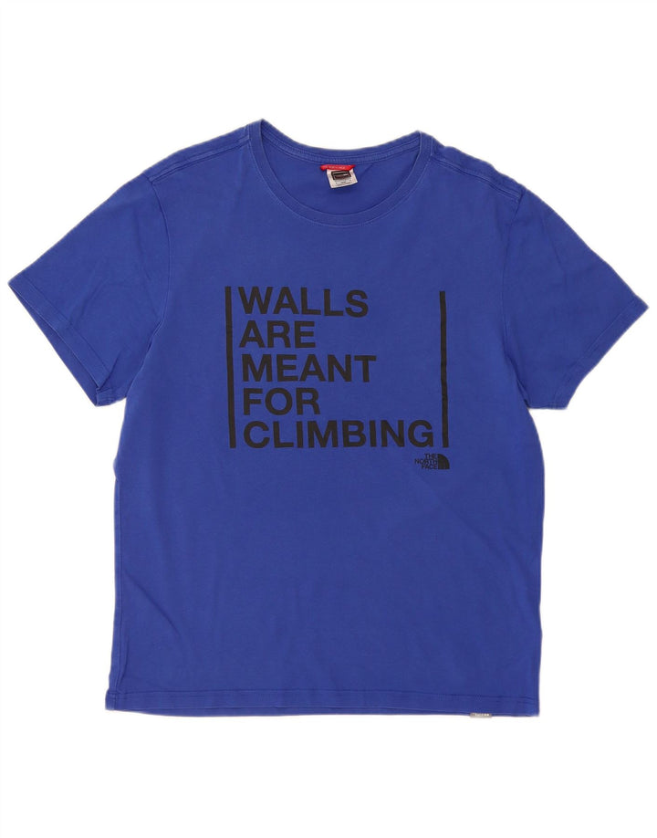 The North Face T-Shirt Graphique Homme Bleu Moyen Coton