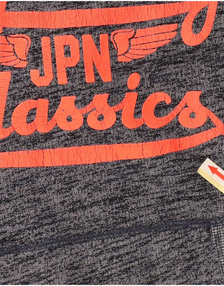 Superdry Pull à capuche graphique pour femme UK 12 Coton moucheté bleu marine moyen