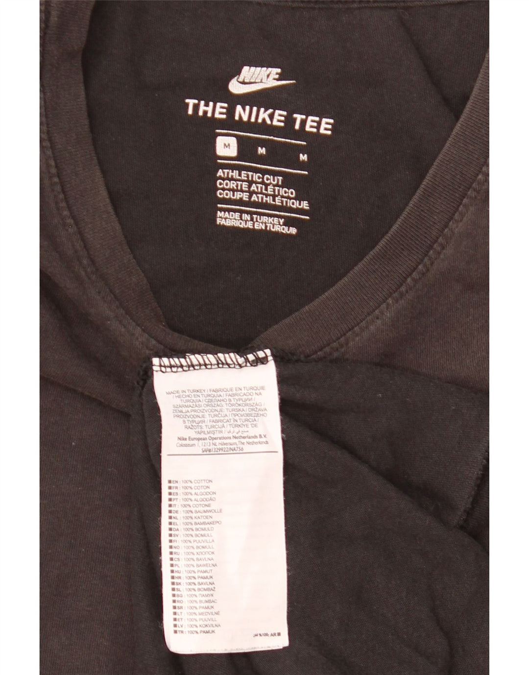 Nike T-shirt coupe athlétique pour homme en coton noir moyen