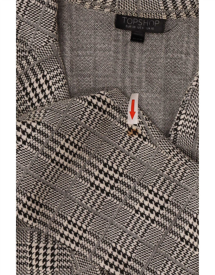 Topshop Manteau Femme UK 10 Petit Gris Pied-de-Poule Coton