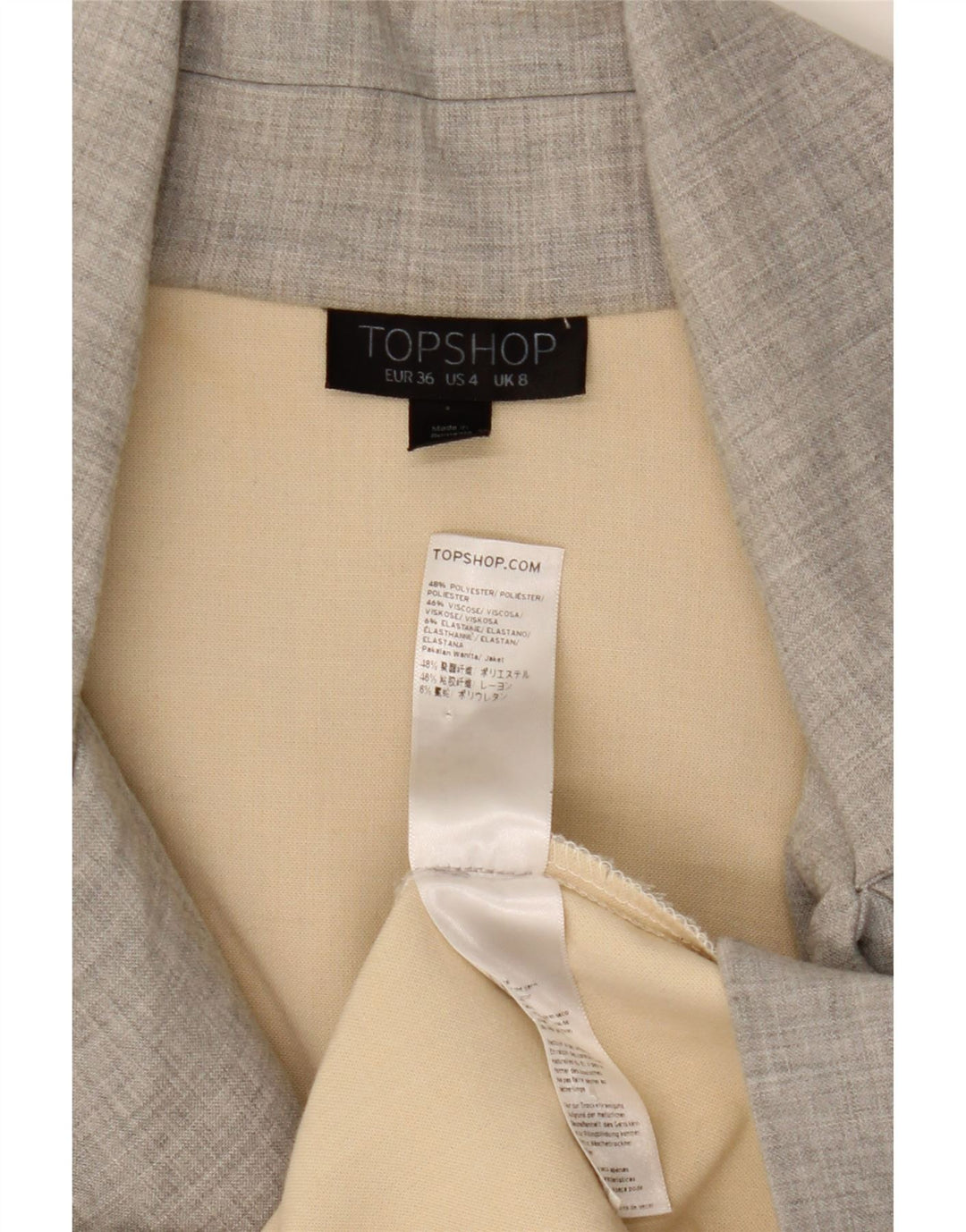 Topshop Trench-Coat Oversize Femme UK 8 Petit Gris Polyester