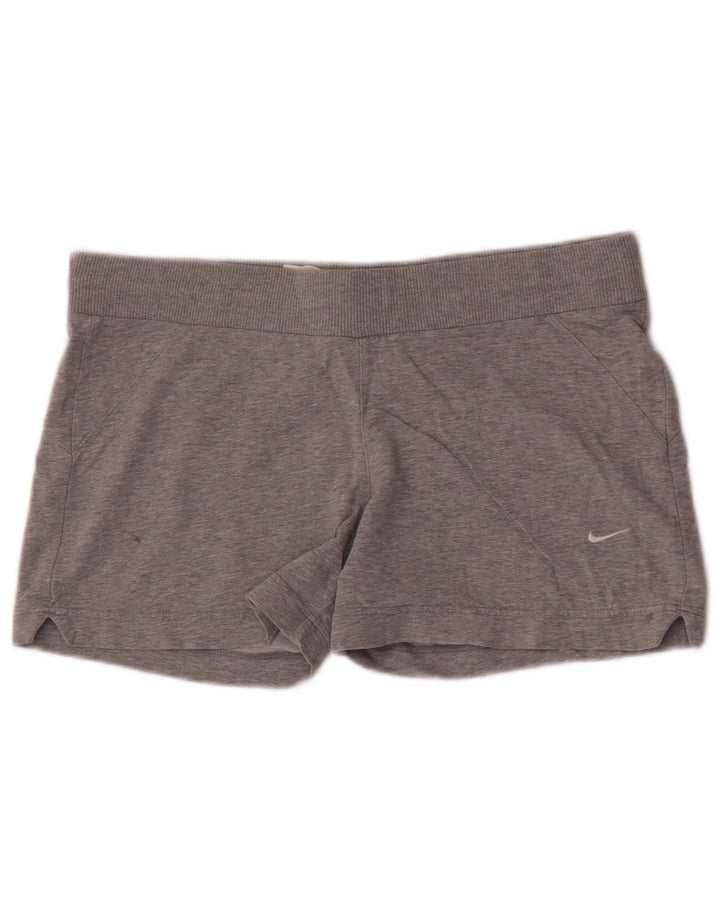 Nike Short de sport pour femme UK 12/14 Gris moyen en coton
