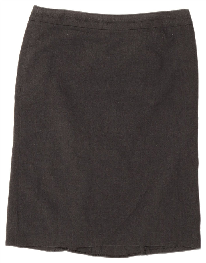 Marks & Spencer Jupe droite pour femme UK 12 Medium W32 Gris Polyester