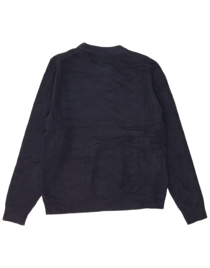 Marks & Spencer Pull à col rond pour homme Bleu marine moyen Polyester