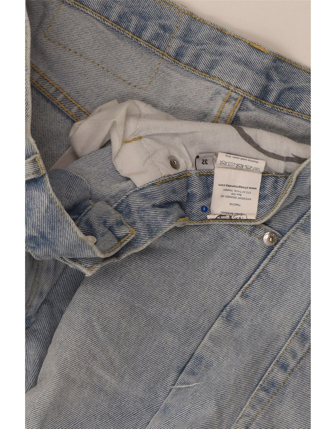 CHEAP MONDAY Short en Jean Homme W32 Bleu Moyen Coton
