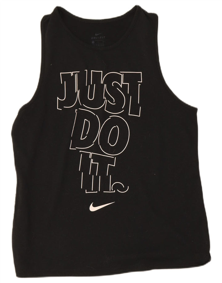 Nike Womens Dri Fit Graphic Débardeur UK 10 Petit Noir Polyester
