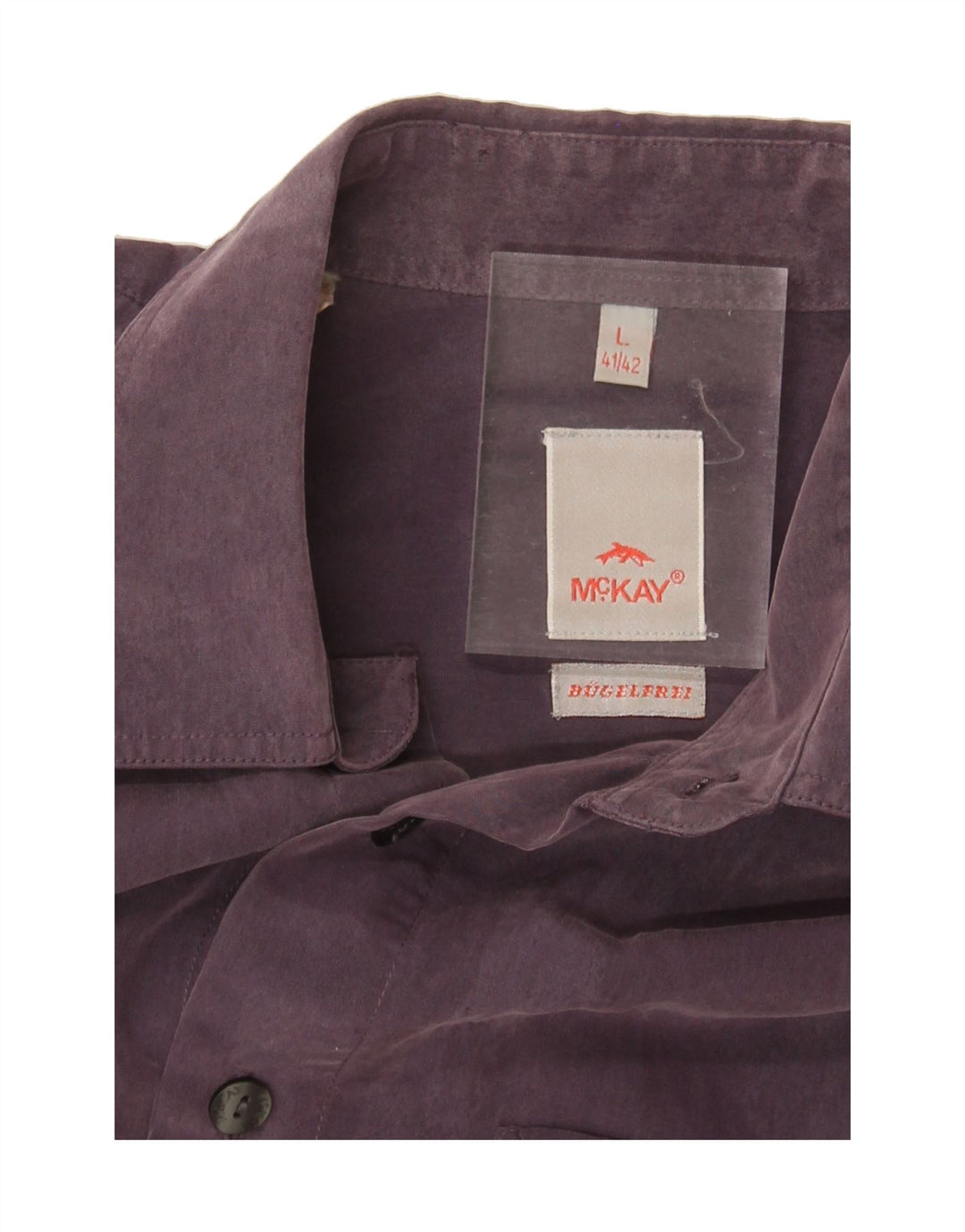 MCKAY Mens Shirt Size 41/42 Large Purple Viscose Vintage Mckay and Second-Hand Mckay from Messina Hembry 