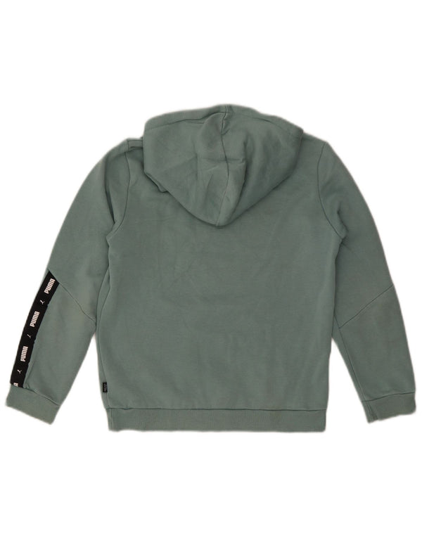 Puma Pull à capuche graphique pour fille 11-12 ans Bleu Colorblock Coton