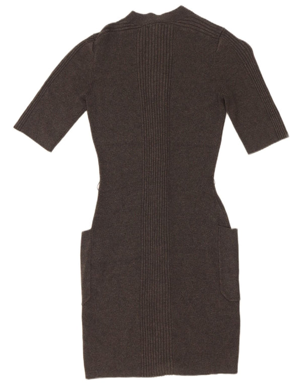 Guess Robe moulante en tricot pour femme UK 44 Gris moyen Viscose