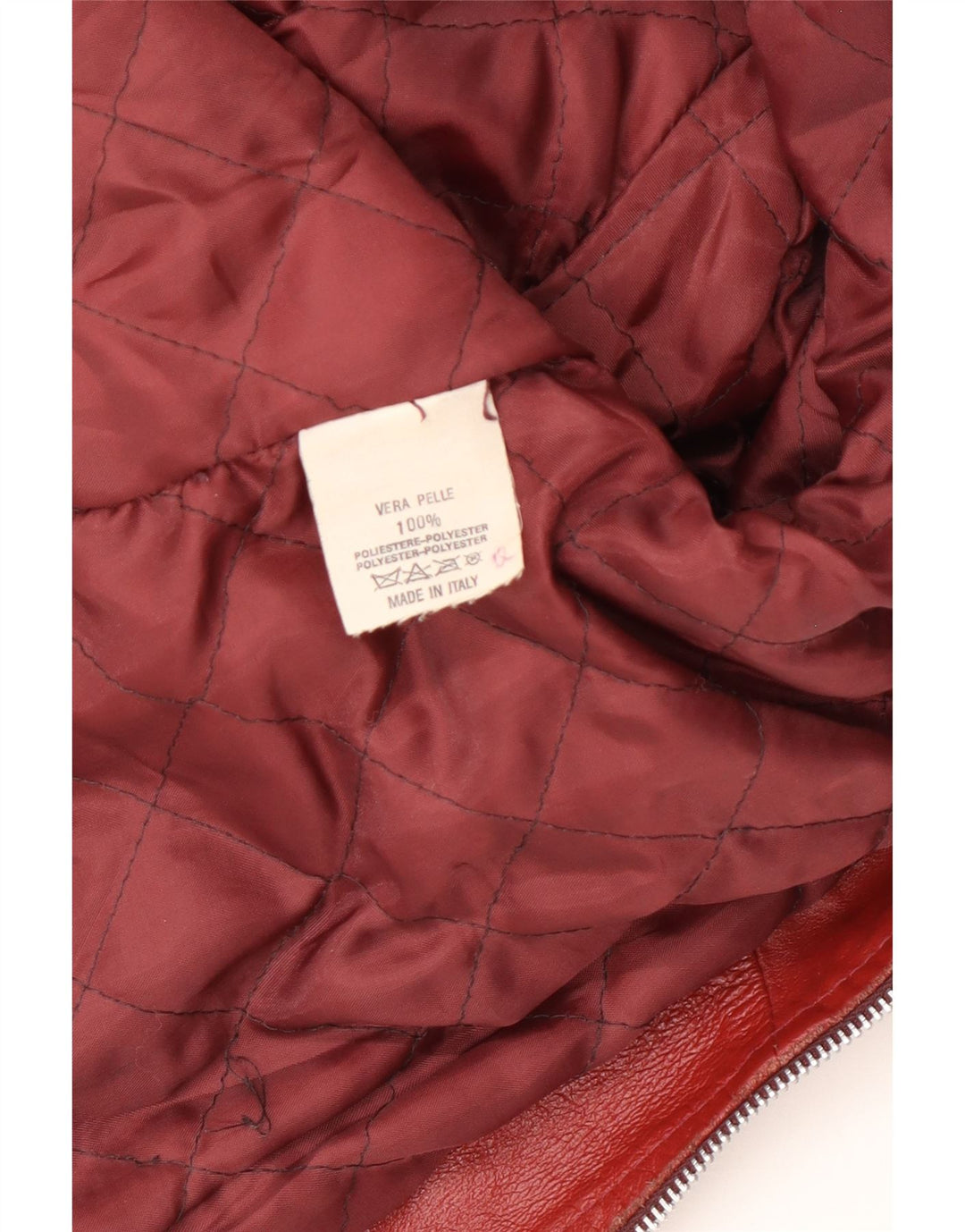 veste en cuir femme vintage UK 14 Rouge moyen