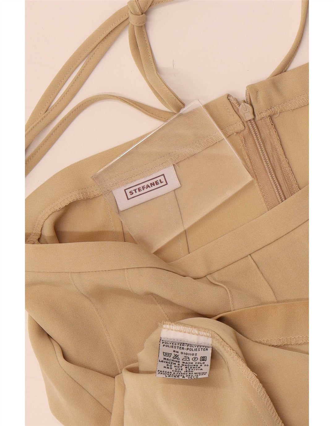 Stefanel Femme Jupe Midi IT 40 Petit W26 Beige Polyester