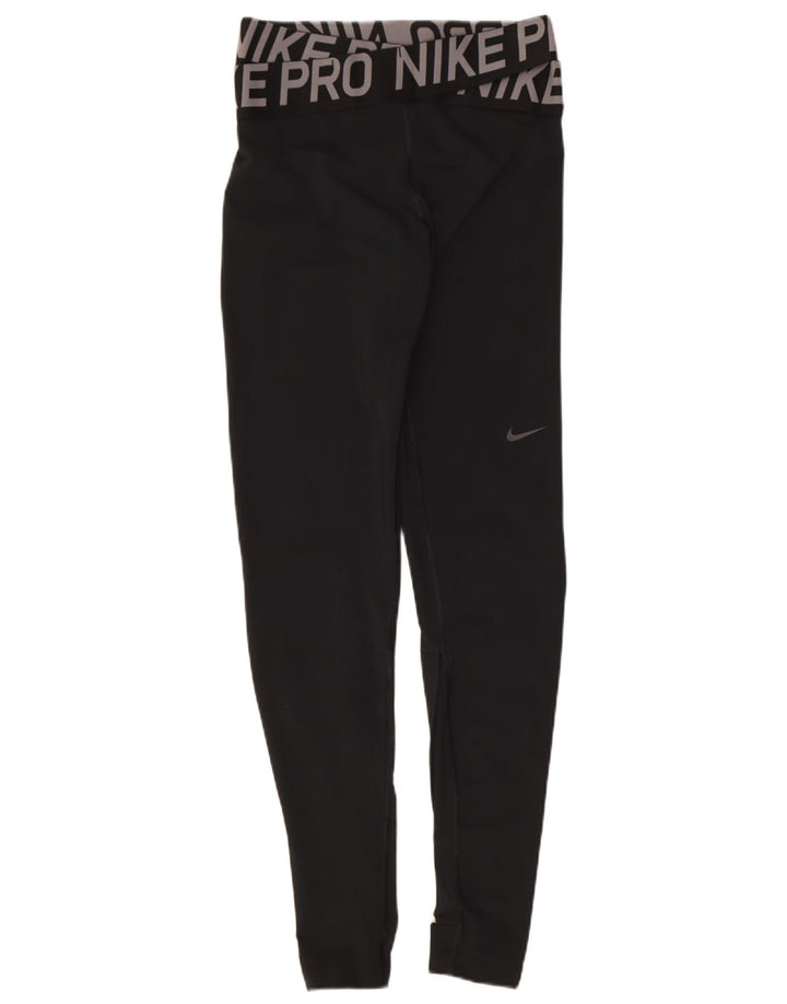 Nike Legging graphique Dri Fit pour femme UK 8 Small Noir Polyester