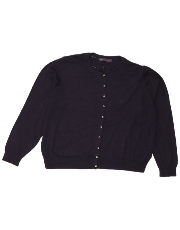 Marks & Spencer Pull Cardigan Femme UK 20 2XL Bleu Marine Viscose