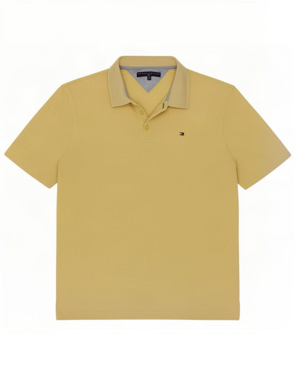 Tommy Hilfiger Mens Polo Shirt XL Yellow Cotton