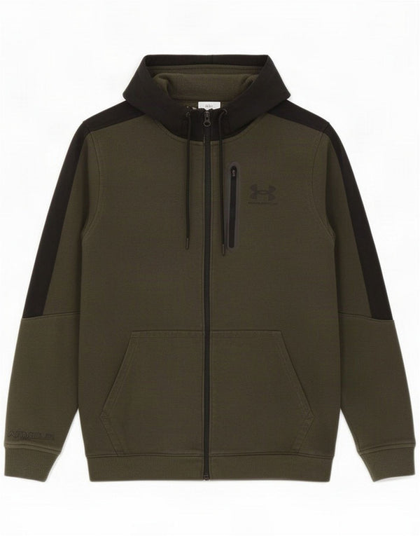 Under Armour Sweat à Capuche Cold Gear Zip Homme Kaki Colorblock
