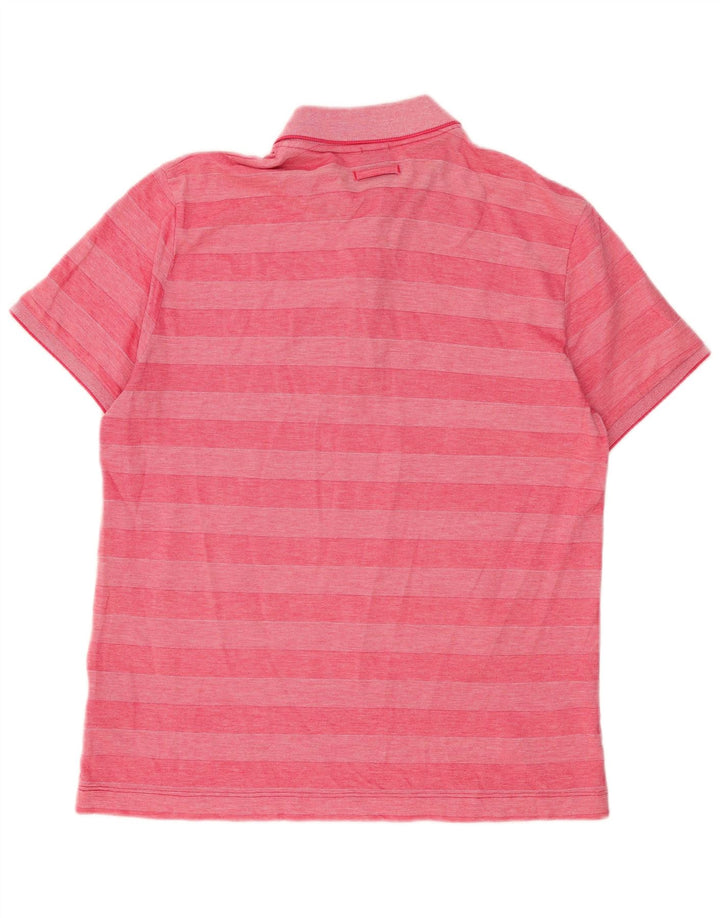 Hugo Boss Polo Regular Fit en coton rayé rose moyen