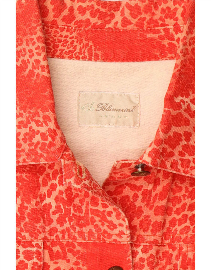 Blumarine Veste en Jean Femme IT 40 Petit Imprimé Animal Rouge