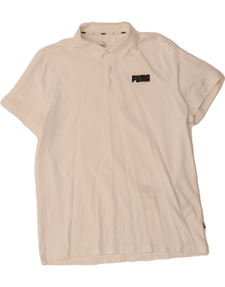 PUMA Mens Polo Shirt XL Off White Vintage Puma and Second-Hand Puma from Messina Hembry 