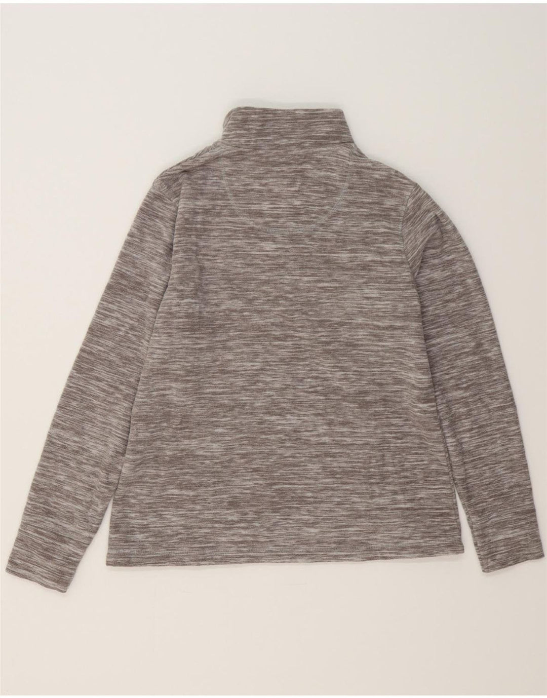 WEIRD FISH Womens Zip Neck Fleece Jumper UK 12 Medium Grey Flecked Vintage Weird Fish and Second-Hand Weird Fish from Messina Hembry 