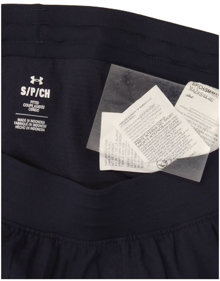 Under Armour Short de sport pour femme UK 10 Small Bleu marine Polyester