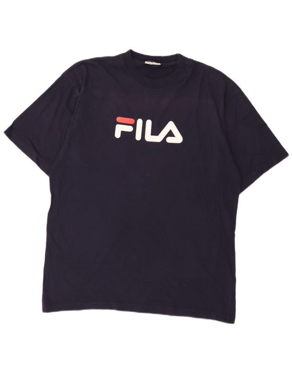 Fila Homme Graphic T-Shirt Top XL Bleu Marine Coton