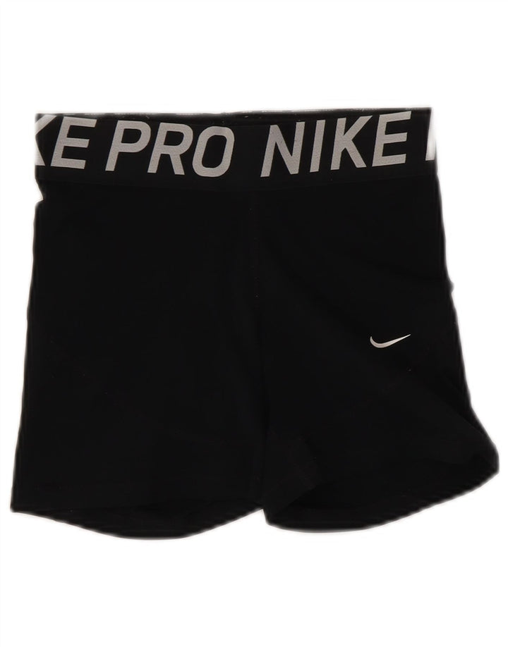 NIKE Short de sport Dri Fit Graphic pour femme UK 8 Small Noir Polyester