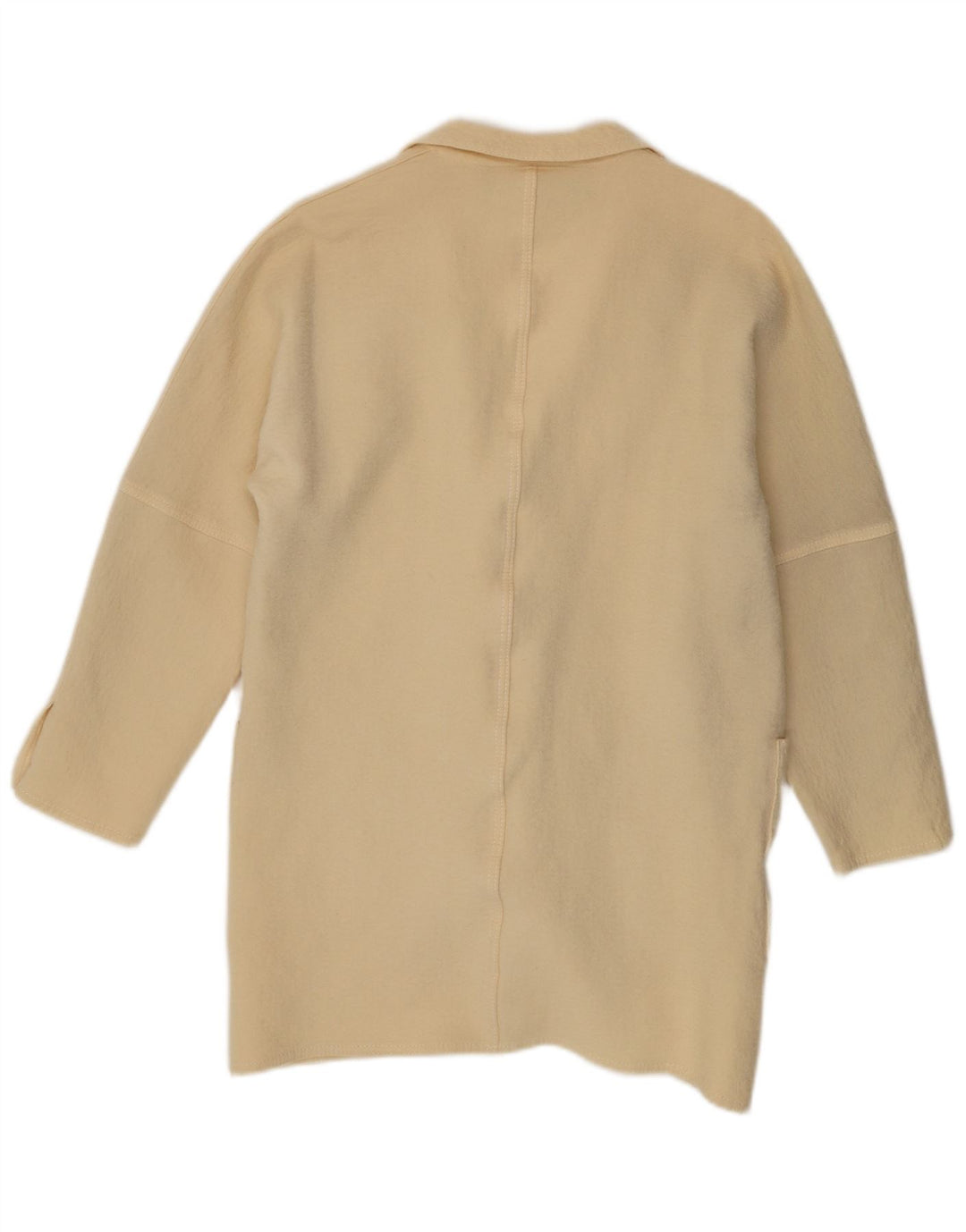 Louis Feraud Manteau double boutonnage pour femme UK 14 Grande laine vierge blanc cassé