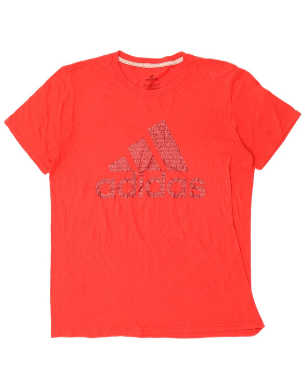 Adidas Mens Climalite Graphic T-Shirt Top Large Red Polyester
